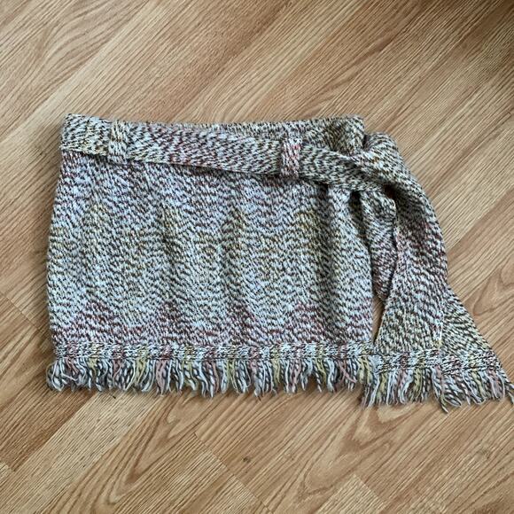 Missoni Dresses & Skirts - Vintage Missoni Wool Crochet Tweed Woven Knit Fringe Mini Skirt Size 42 (US 6)